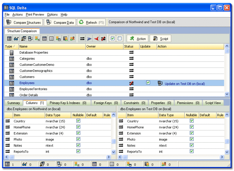 SQL Delta Screenshot